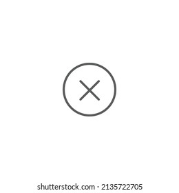 alert, reject, decline, delete minimalist icon isolated white background