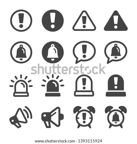 alert and reminder icon set,vector and illustration