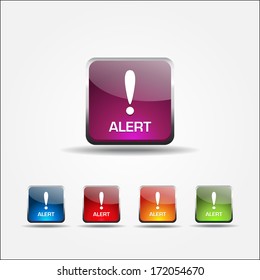 Alert Rounded Square Vector Button Icon Set