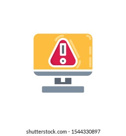 Alert screen information flat icon, vector sign, Computer warning notice colorful pictogram isolated on white. Symbol, logo illustration. Flat style design