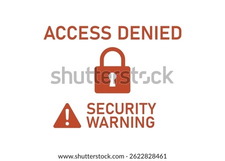 Alert screen showing padlock and triangle warning symbol with security message.