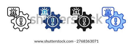 Alert Settings icon set multiple style collection