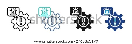 Alert Settings icon set multiple style collection