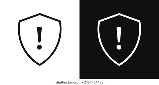 Alert Shield Icon Set. Virus Warning Vector Symbol.