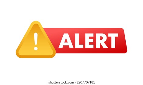 Alert sign. Attention warning attacker alert sign. Technology cyber security protection concept. Vector stock illustration.