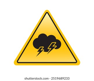 Señal de alerta de mal Clima para el Vector de seguridad. Clima, símbolo, seguridad, peligro, advertencia, icono, precaución, alerta, tormenta. Puede utilizar para la infografía, el Anuncio, el cartel, el Diseño web. Aislado sobre fondo blanco. 