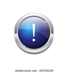 Alert Sign Blue Square Button Icon