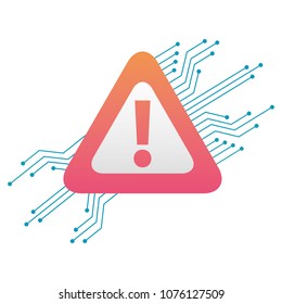 alert sign caution with electric circuit
