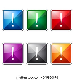 Alert Sign Colorful Vector Icon Button