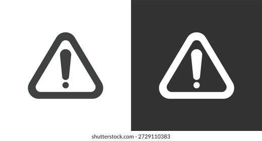Icono de signo de alerta. Icono de la serie de glifos sólidos
