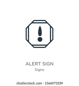 Alert sign icon vector. Trendy flat alert sign icon from signs collection isolated on white background. Vector illustration can be used for web and mobile graphic design, logo, eps10