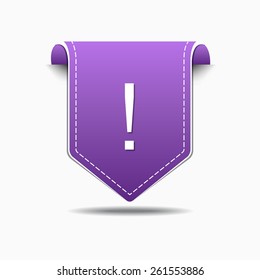 Alert Sign Purple Square Button Icon