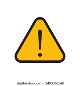 Alert sign vector icon, warning and exclamation symbol. Triangle with rounded borders and exclamation mark.