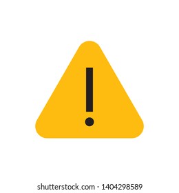 Alert sign vector icon, warning and exclamation symbol. Triangle with rounded borders and exclamation mark.