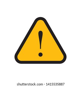 Alert sign vector icon, warning and exclamation symbol. Triangle with rounded borders and exclamation mark.