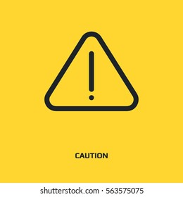 Alert sign vector icon. Warning sign line icon. Caution sign line icon.