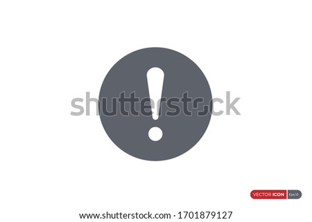 Alert Sign, Warning and Exclamation Icon with Circle Shape. Flat Vector Icon Design Template Element.