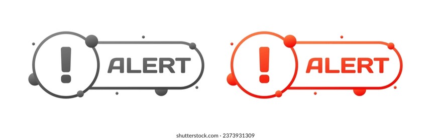 Alert signs. Different styles, exclamation mark in a circle, alert sign. Vector icon