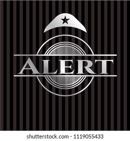 Alert silver shiny badge