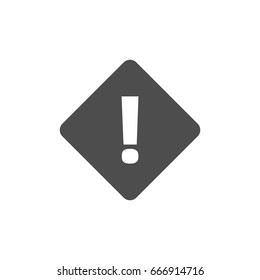 Alert simple icon. Monochrome illustration. 