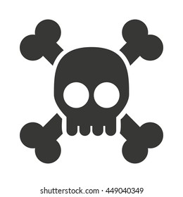 alert skull  isolated icon design, vector illustration  graphic 