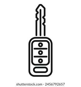 Alert smart key icon outline vector. Access start. Code caution service