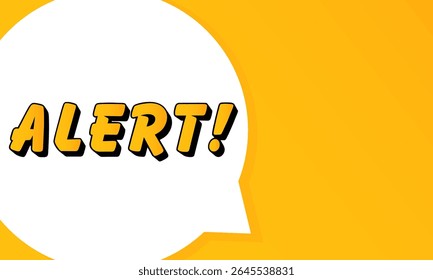 Sprechblase alarmieren. Fette Umrisse, Comic-Stil, lebendiger Hintergrund, Dialogelement, visuelle Kommunikation, Ankündigungslayout, Nachrichtenhervorhebung, Vorlage für Interaktion.