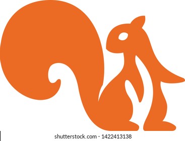 Alert squirrel flat icon isolated in orange. Clean style.