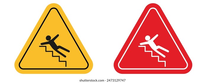 Alert for stairway ahead urging individuals to exercise caution