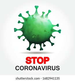 Alert stop coronavirus in white background