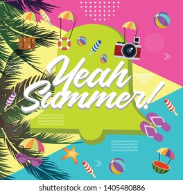 alert summer promotion design cute