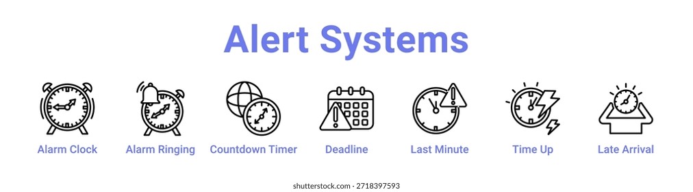 Anuncio y colección del icono de Alert Systems