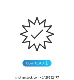 Alert tick modern simple flat outline vector icon