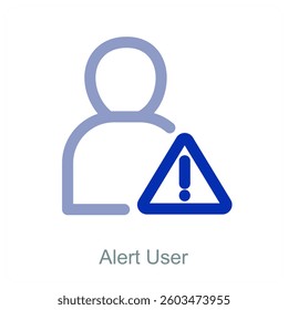 Alert User and profile icon concept