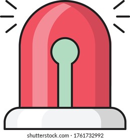 alert vector flat color icon 