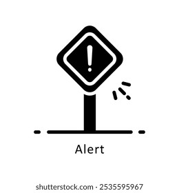 Alert Vector Gylph Design Symbol. Work In Progress Symbol auf weißem Hintergrund EPS 10 Datei