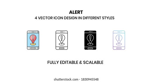Alert Vector illustration icons in different style