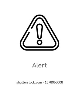 alert vector line icon. Simple element illustration. alert outline icon from signs concept. Can be used for web and mobile