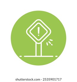 Alert Vector Outline Circle Design icon. Work In Progress Symbol on White background EPS 10 File