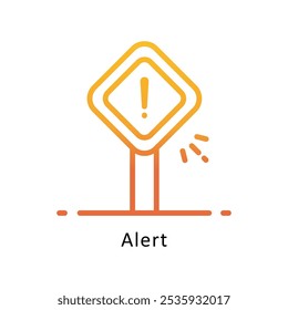 Alert Vector Outline Gradient Design icon. Work In Progress Symbol on White background EPS 10 File