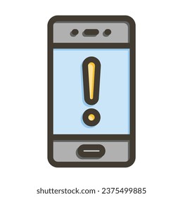 Alert Vector Thick Line Filled Colors Icon For Personal And Commercial Use.
