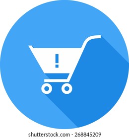 Alert, warning cart, trolley icon vector image. Can also be used for eCommerce, shopping, business. Suitable for web apps, mobile apps and print media.