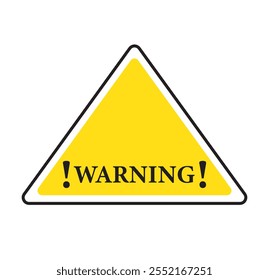 Advertencia de alerta, precaución, Vector de icono de peligro en estilo plano. Símbolo de signo de exclamación en triángulo