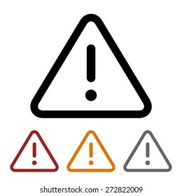 Alert Warning / Caution Notification Line Art Vector Icon For Apps And Websites