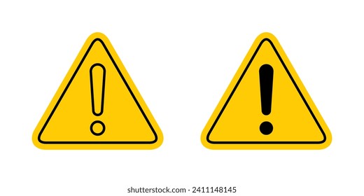 Alert warning icon in flat design. Danger, caution symbol vector
