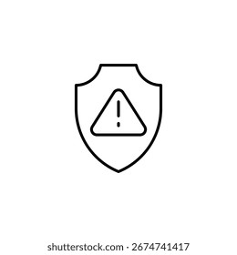 Gráfico De Escudo De Alerta Con Símbolo De Signo De Exclamación En El Área Transparente