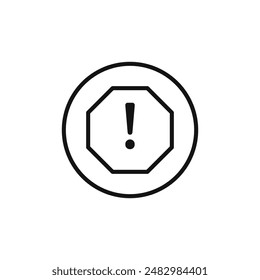 alert warning spam octagon icon logo sign vector outline