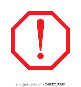 alerta advertencia spam octagón icono lineal logo marca en blanco y negro