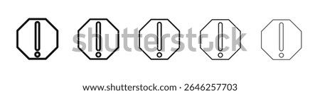 alert warning spam octagon icon vector outline set illustration sign