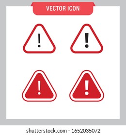 Alert warning vector icon set. Attention symbol collection.